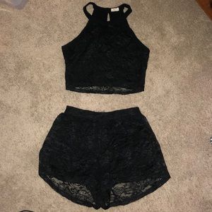 Hollister black lace set